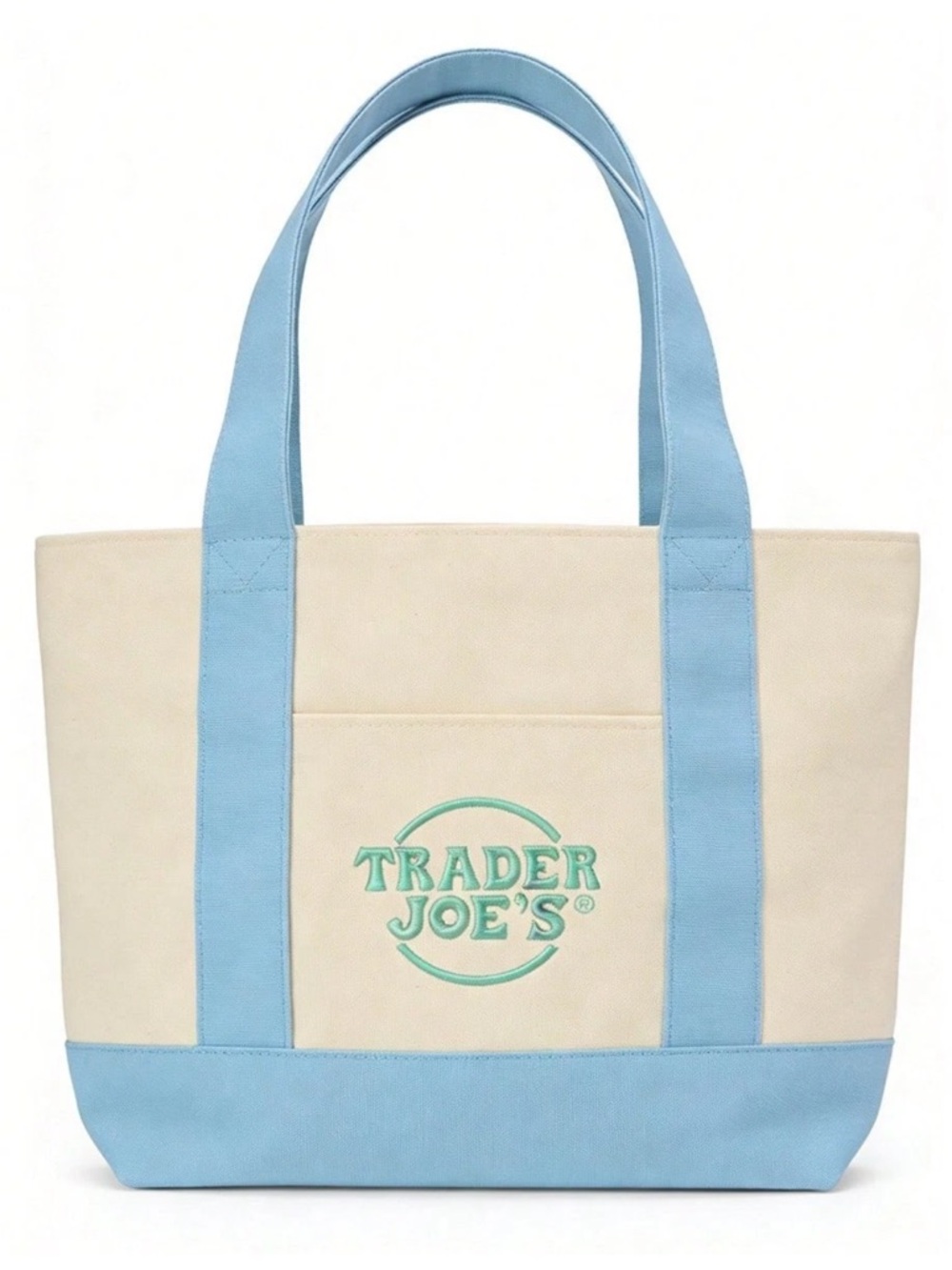 Trader Joes Mini Canvas Tote Bag - Blue